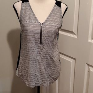 White and silver striped tank